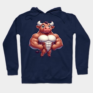 Cute Muscular Bull Hoodie